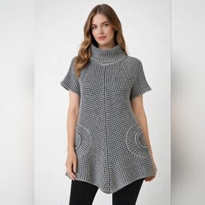 Joseph Ribkoff Gray Textured Turtleneck Sweater
